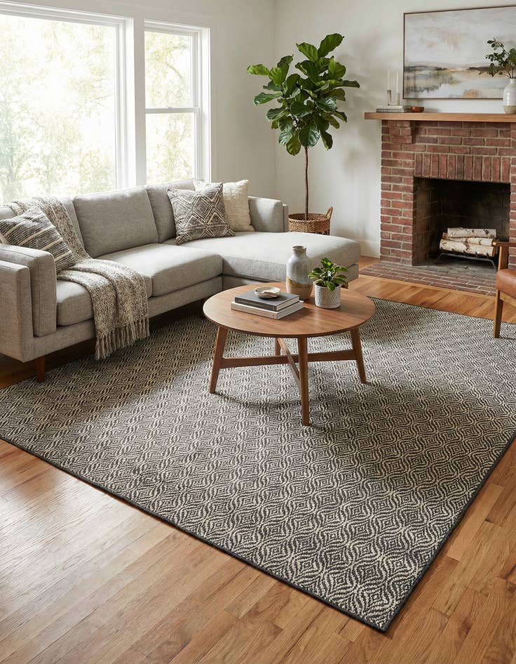 Detail image of 10' x 10'  Washable Trellis Indoor / Outdoor Square Rug