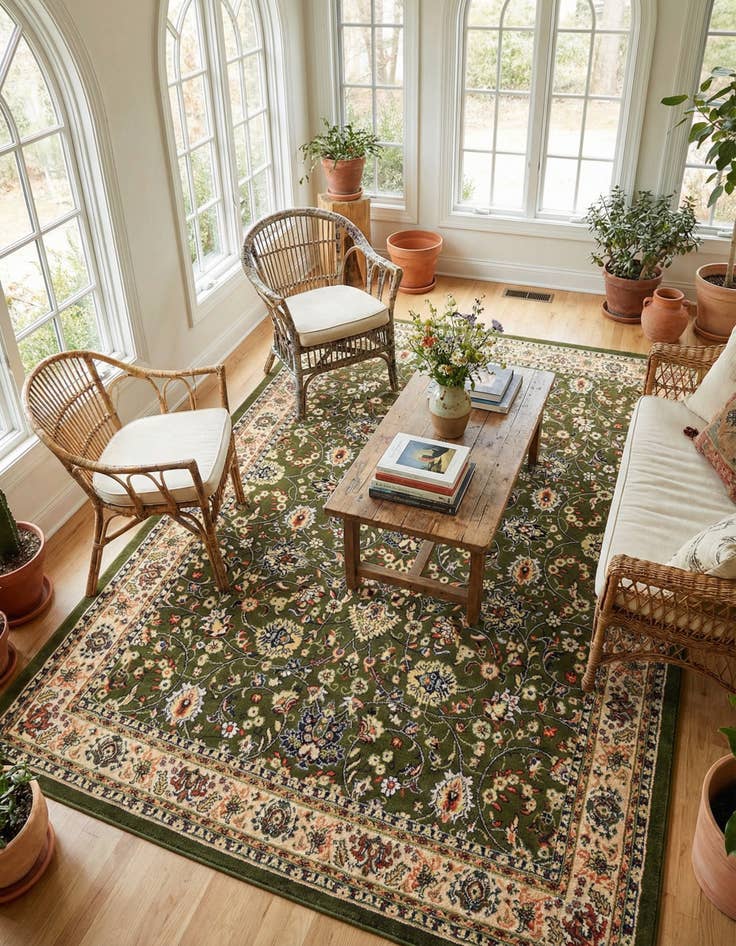 Detail image of 7' 10 x 11' Kashan Design Rug