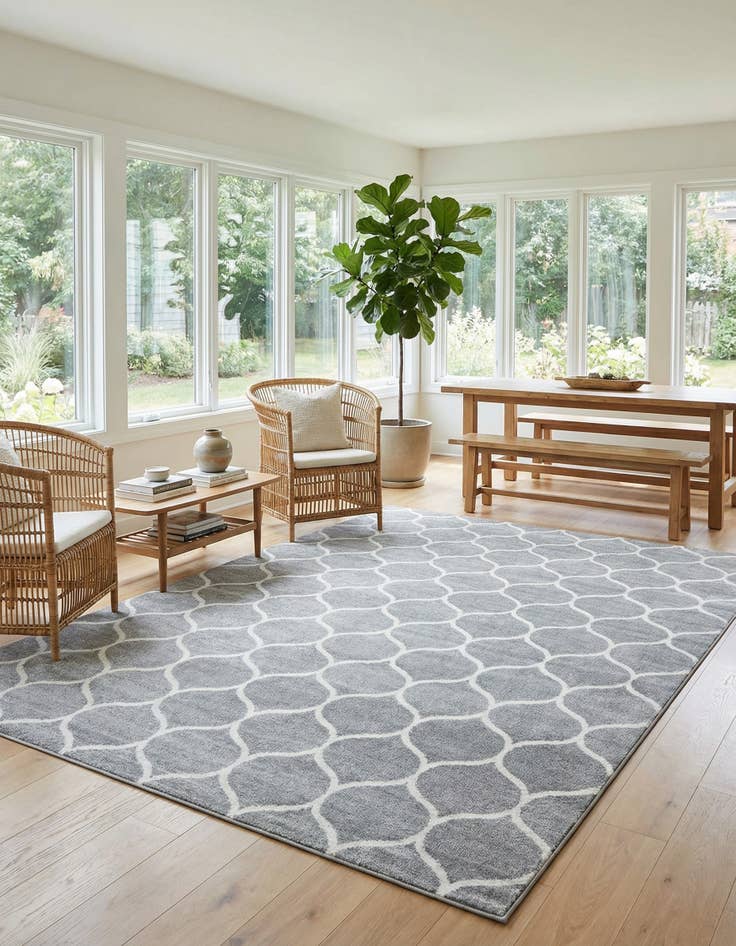 Detail image of  10' x 13' Lattice Frieze Rug