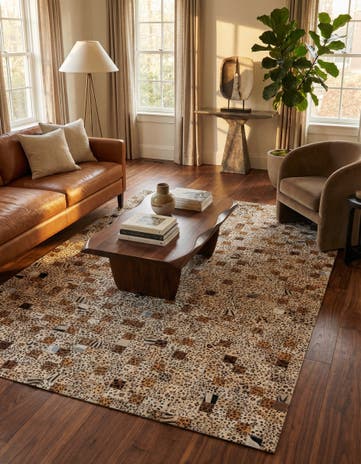 5' 1 x 8' Cowhide Leather Rug