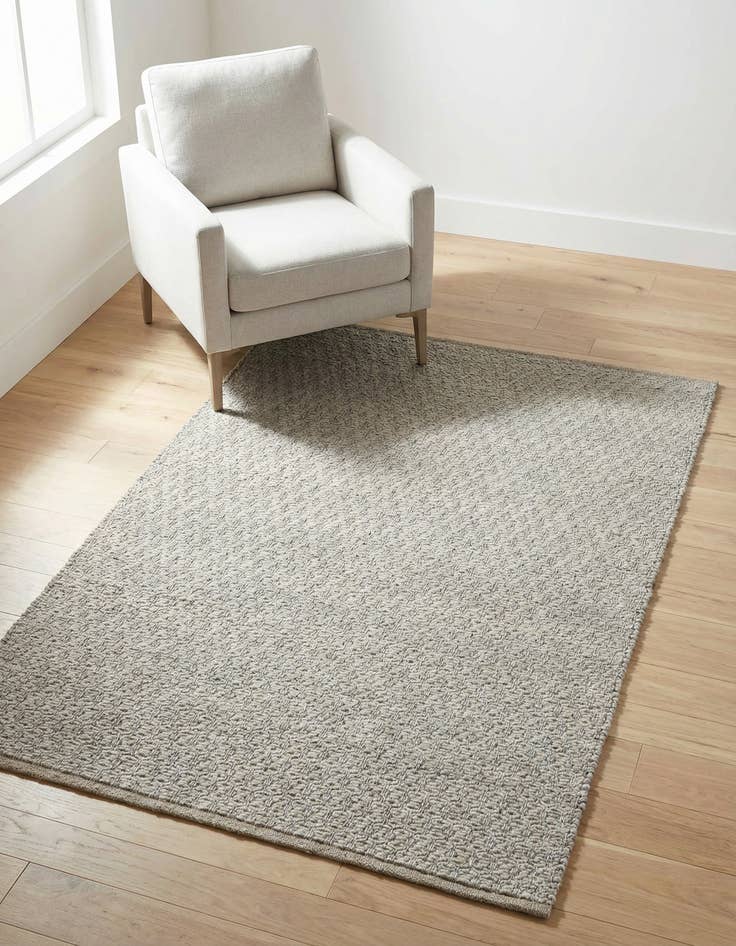 Detail image of  3' 3 x 5' 3  Hand Woven Lattice Wool Rug