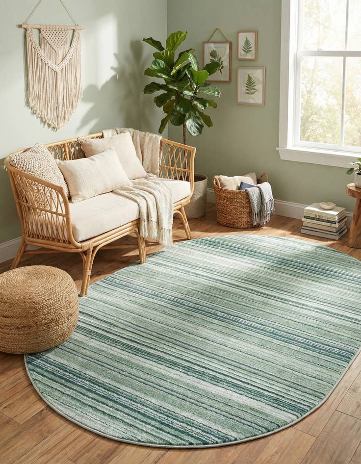 Detail image of 5' 3 x 8' Gemstone Oval Rug