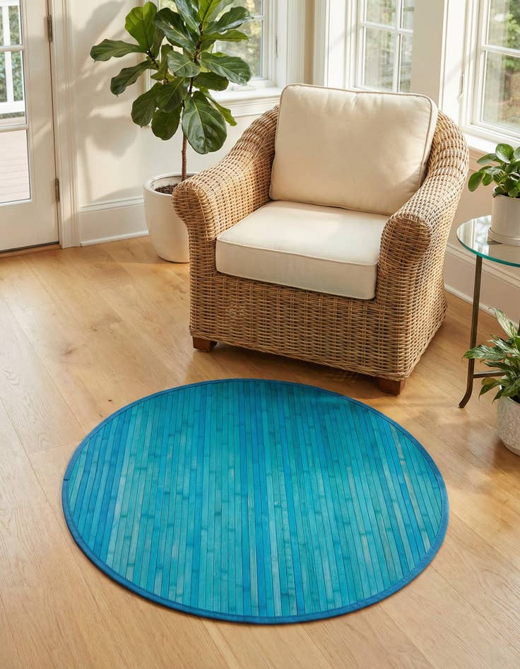 Detail image of 3' 3 x 3' 3 Bamboo Round Rug