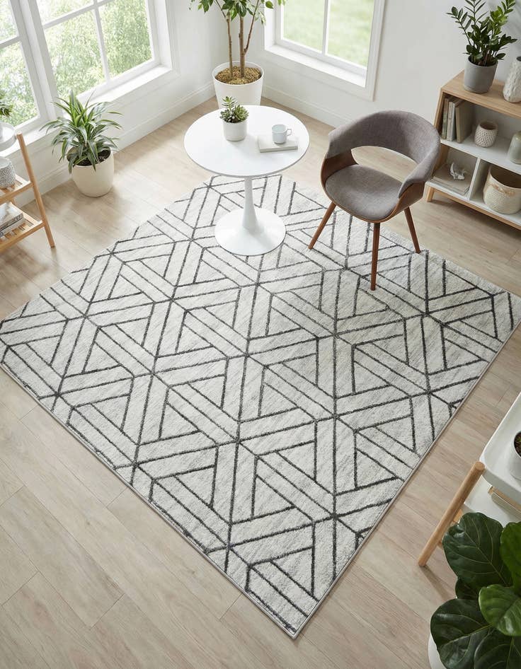 Detail image of 6' x 6' Lattice Trellis Square Rug