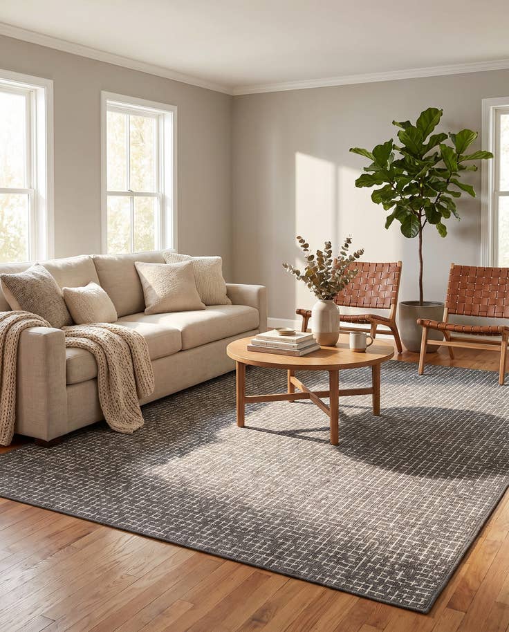 Detail image of 6' x 9' Easy-Clean Checkered Indoor / Outdoor Rug