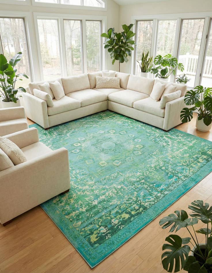 Detail image of 10' 6 x 10' 6 Washable Francesca Square Rug