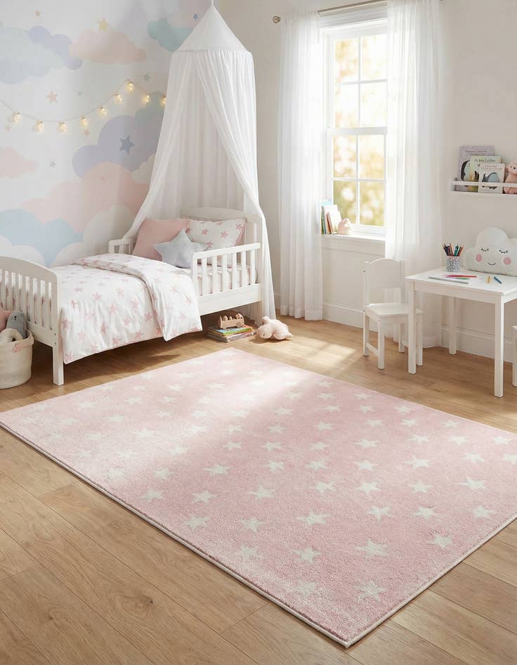 Detail image of 5' 3 x 8' Stars Whimsy Kids Rug