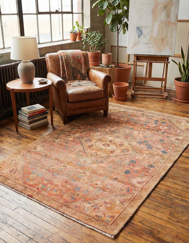 Detail image of 3' 4 x 5' 9 Hand Knotted Ultra Vintage Persian Wool Rug