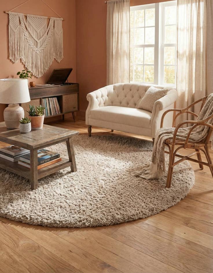 Detail image of 5' 3 x 5' 3 Marilyn Monroe&trade; Shag Round Rug