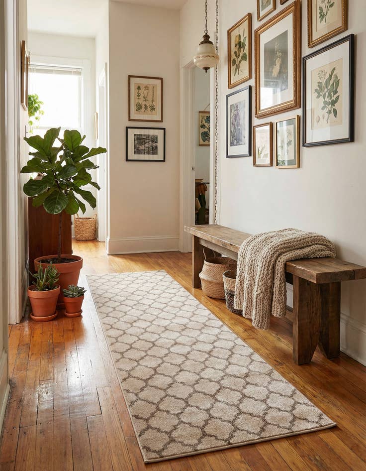 Detail image of 2' 7 x 8' Lattice Runner Rug