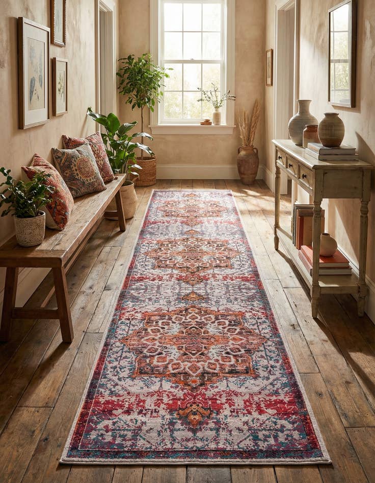 Detail image of 2' 7 x 12' Washable Francesca Runner Rug