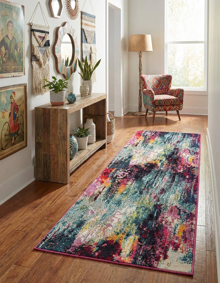 Detail image of 2' 2 x 6' 9 Washable Theia Runner Rug