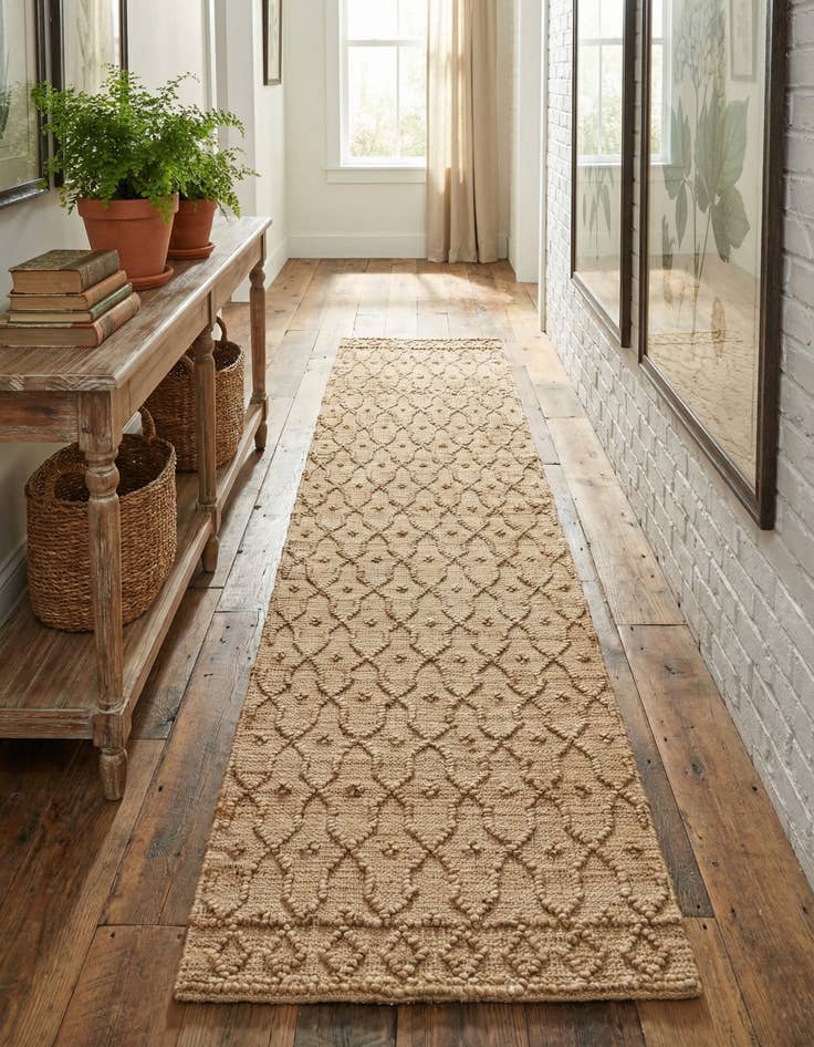 Detail image of 2' 7 x 12'  Hand Woven Larsa Jute Runner Rug