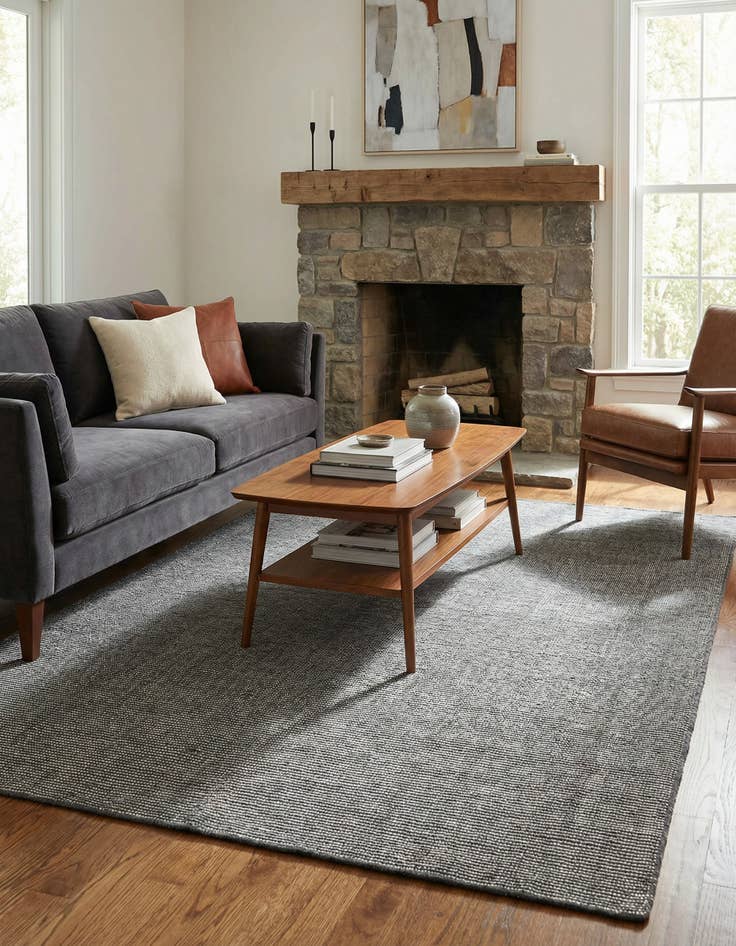 Detail image of 5' 1 x 8'  Hand Woven Jill Zarin English Manor Farmhouse Wool Rug