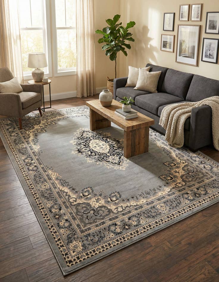 Detail image of 10' x 13' Mashad Design Rug