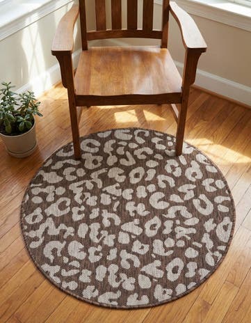 3' x 3' Easy-Clean Safari Indoor / Outdoor Round Rug