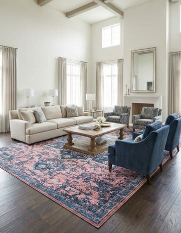 Salmon Pink Washable Francesca Rug