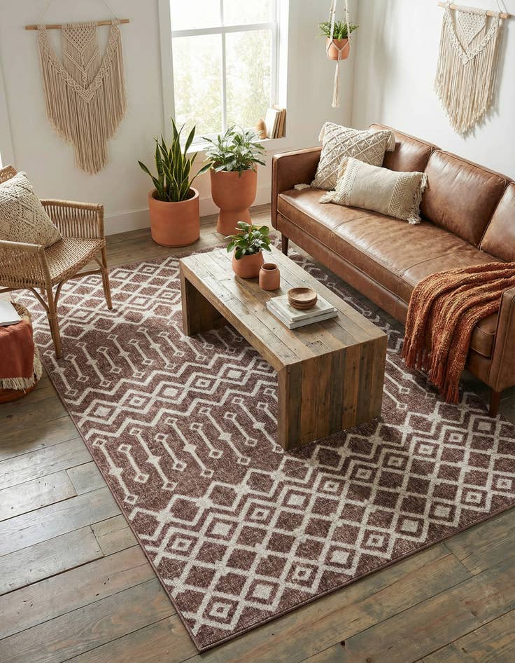 Detail image of 5' 3 x 8' Eco Trellis Rug