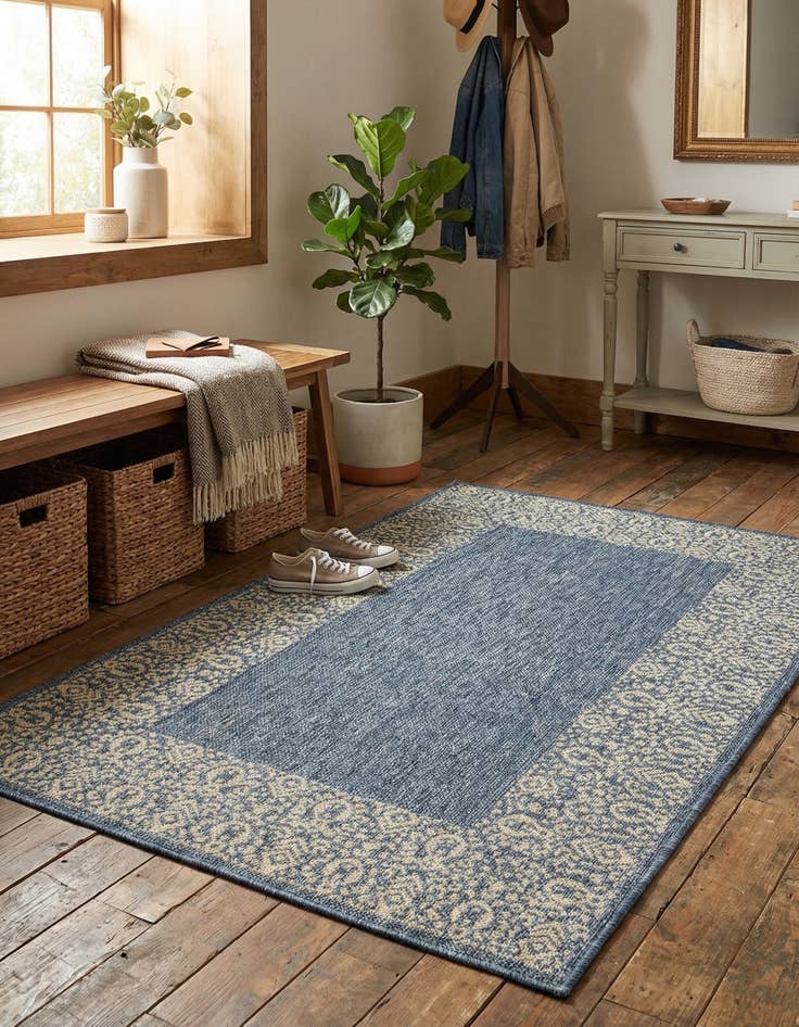 Detail image of 3' x 5' 3 Washable Border Indoor / Outdoor Rug