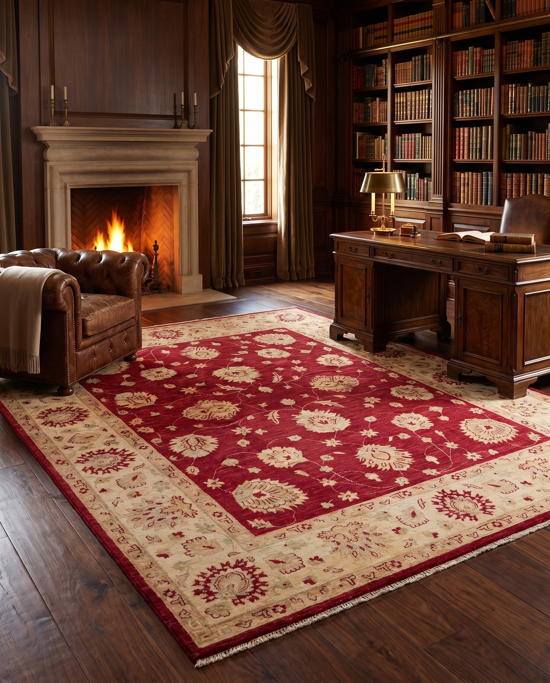 Detail image 3 of 10: 6' 6 x 7' 7 Hand Knotted Ziegler Rug
