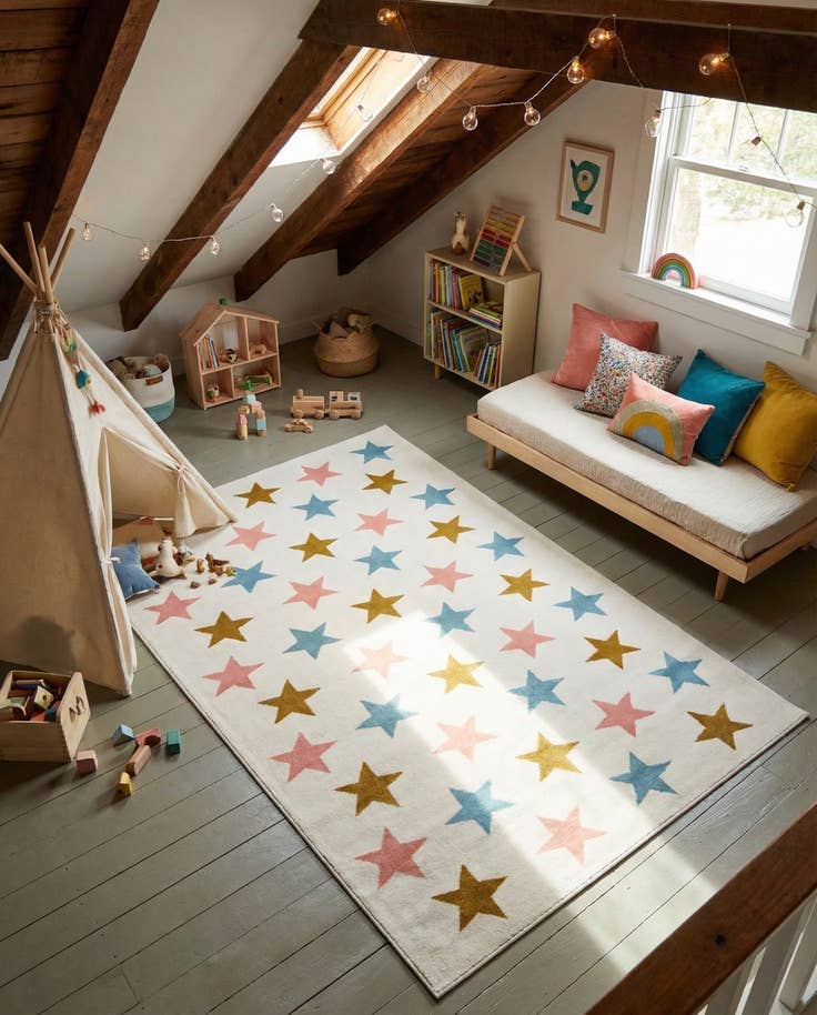 Detail image of 5' 3 x 8' Whimsy Kids Rug