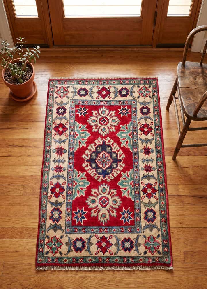2' x 3' Hand Knotted Kazak Rug