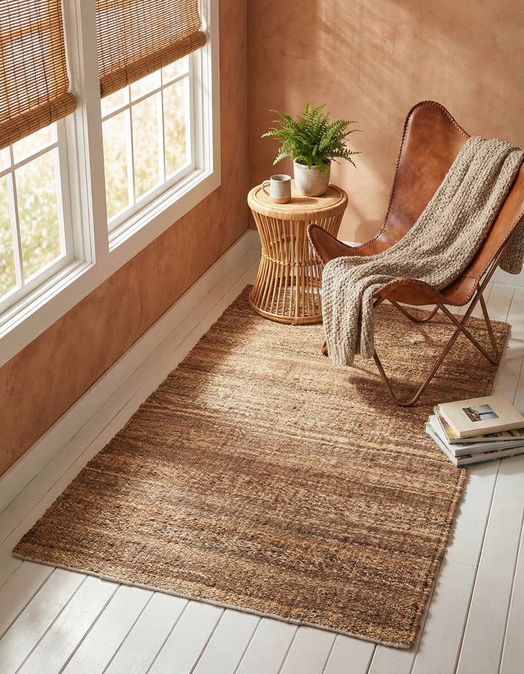 Detail image of 3' 1 x 5' 1 Hand Woven Palm Beach Jute Rug