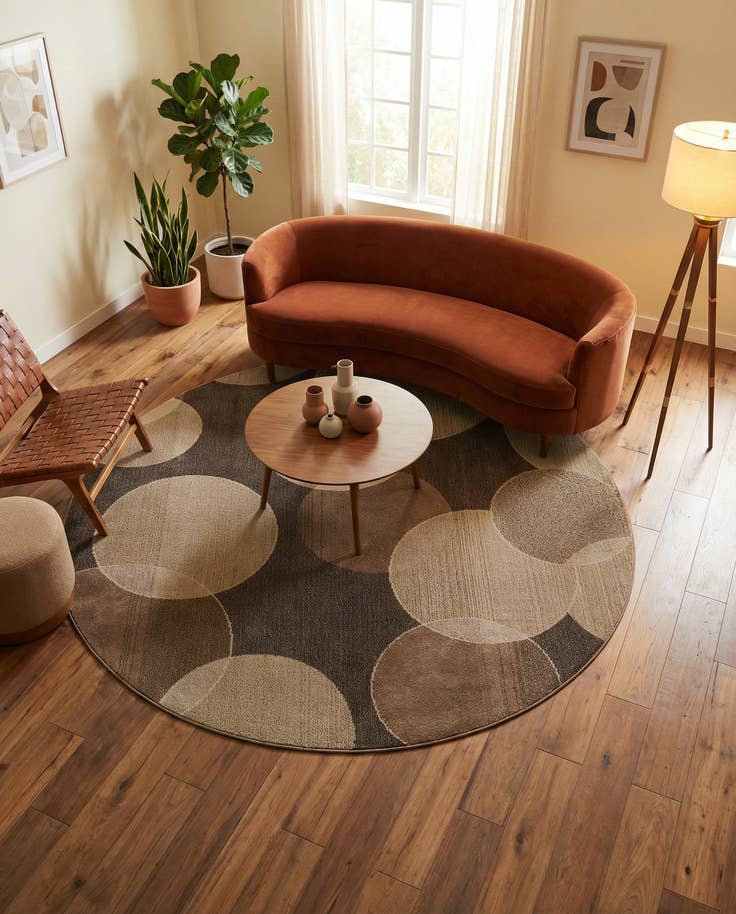 Detail image of 8' x 8' Washable Theia Round Rug