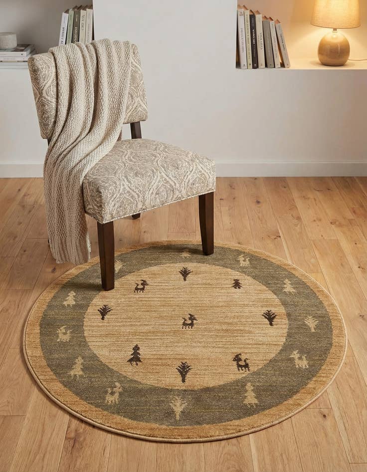 Detail image of 3' x 3' Kashkuli Gabbeh Round Rug