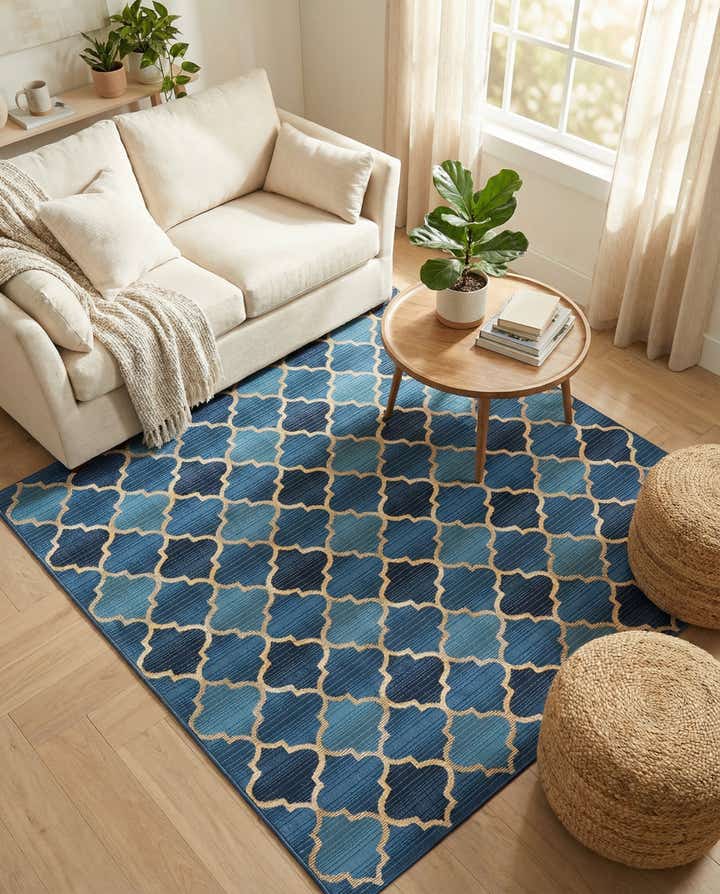 6' x 6' Easy-Clean Trellis Indoor / Outdoor Square Rug