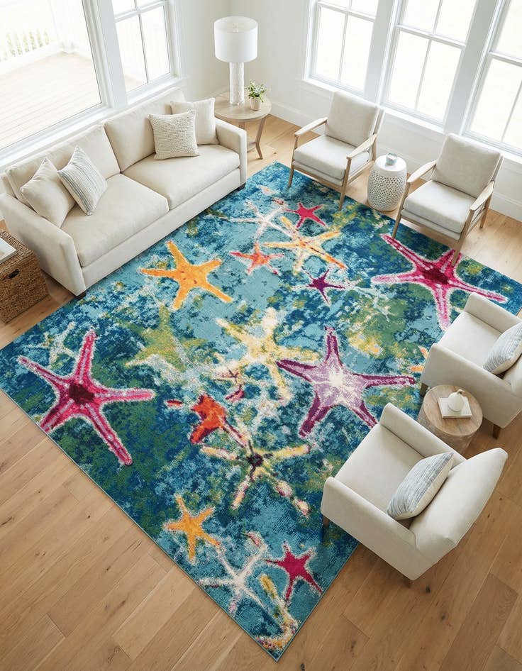 Detail image of 10' x 10'  Washable Capri Square Rug