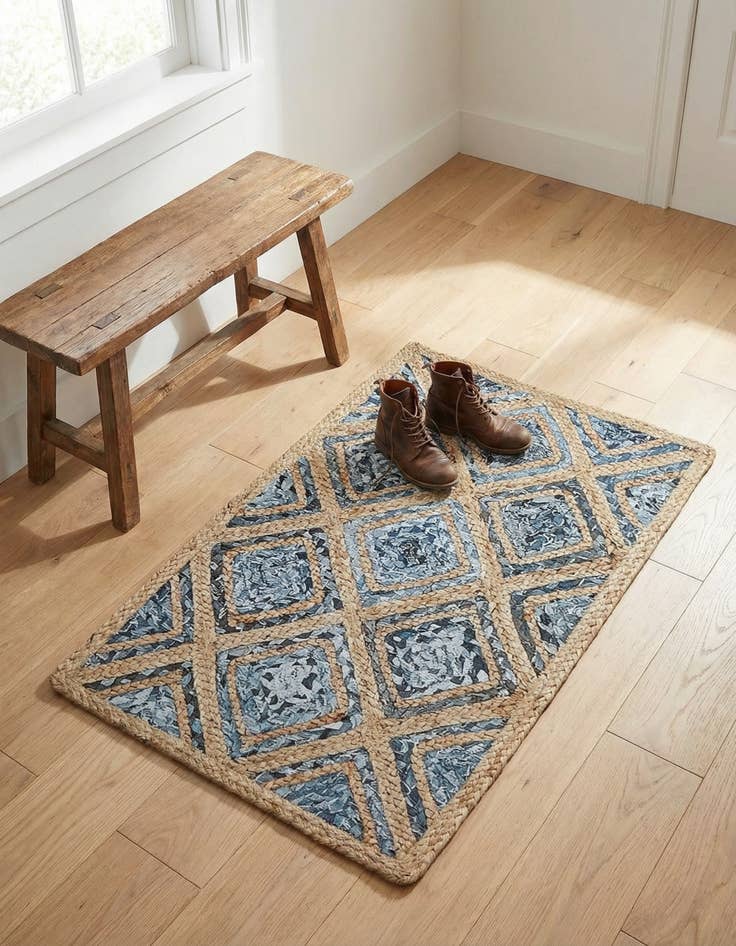 Detail image of 2' x 3' 1  Hand Braided Jute Rug