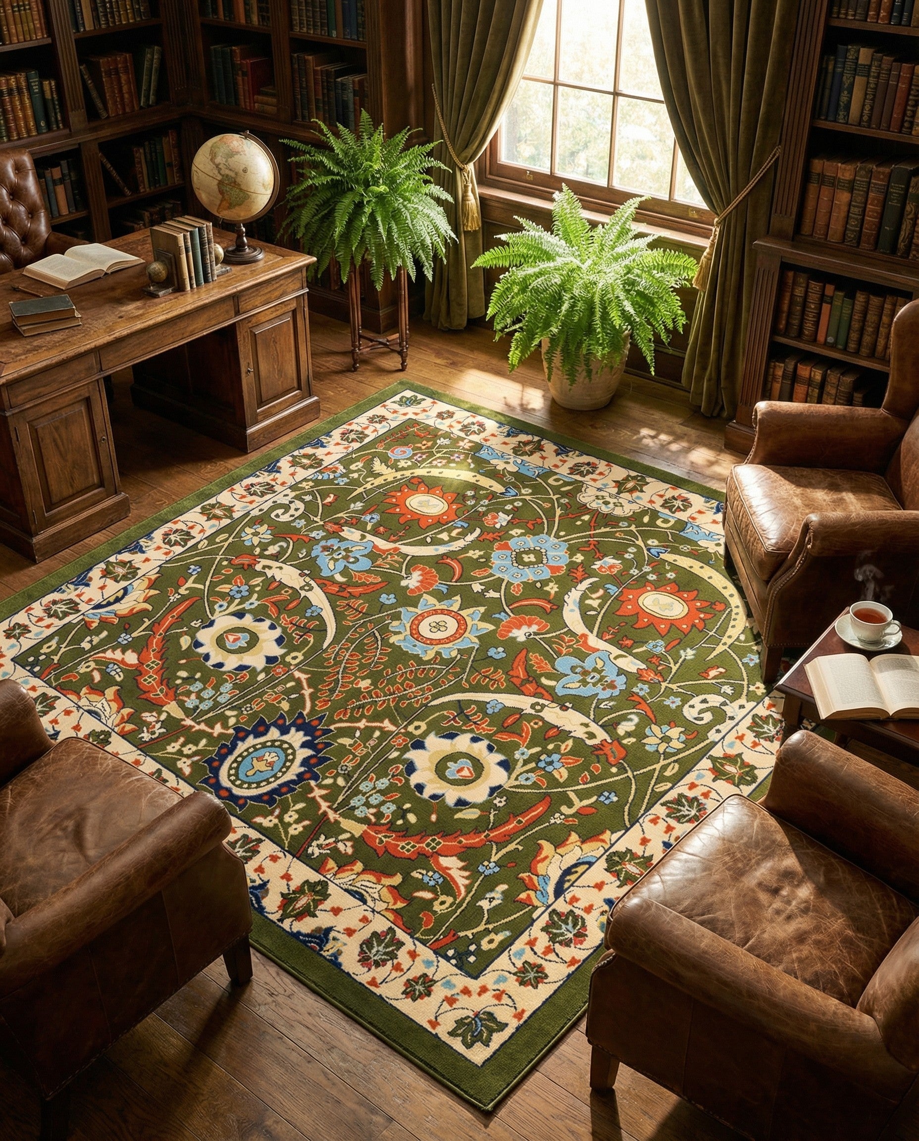 7' 10 x 7' 10 Isfahan Design Square Rug