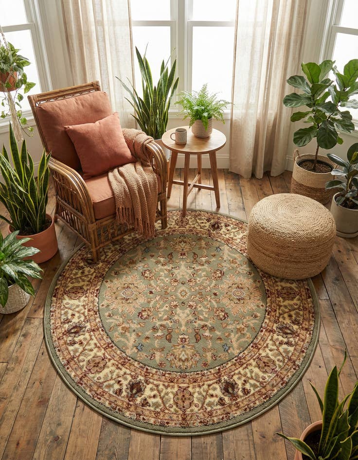 Detail image of 4' x 4' Classic Agra Round Rug