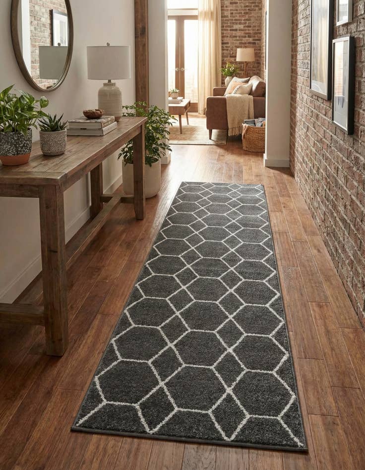 Detail image of 2' x 9' Trellis Frieze Runner Rug