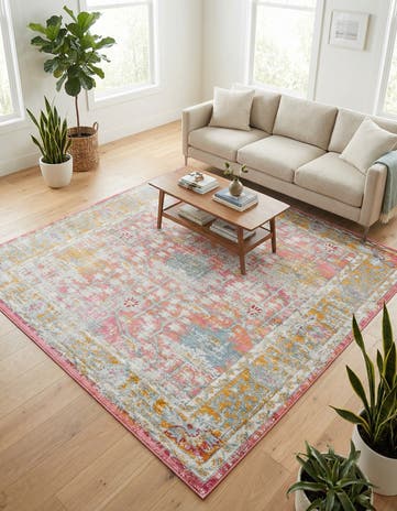Pink Paragon Square Rug