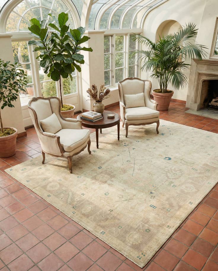 Detail image of 8' x 9' 9 Hand Knotted Oushak Wool Rug