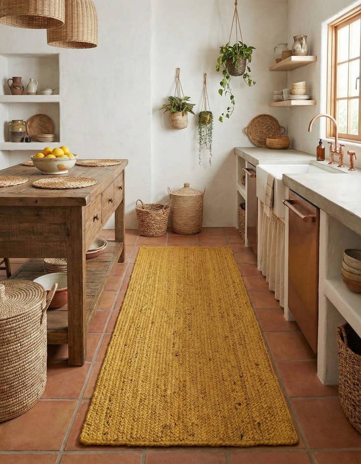 Detail image of 2' 6 x 6' 1  Hand Braided Jute Runner Rug