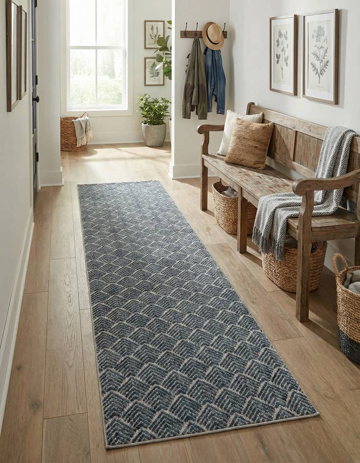 Detail image of 2' 7 x 12' Eco Trellis Runner Rug