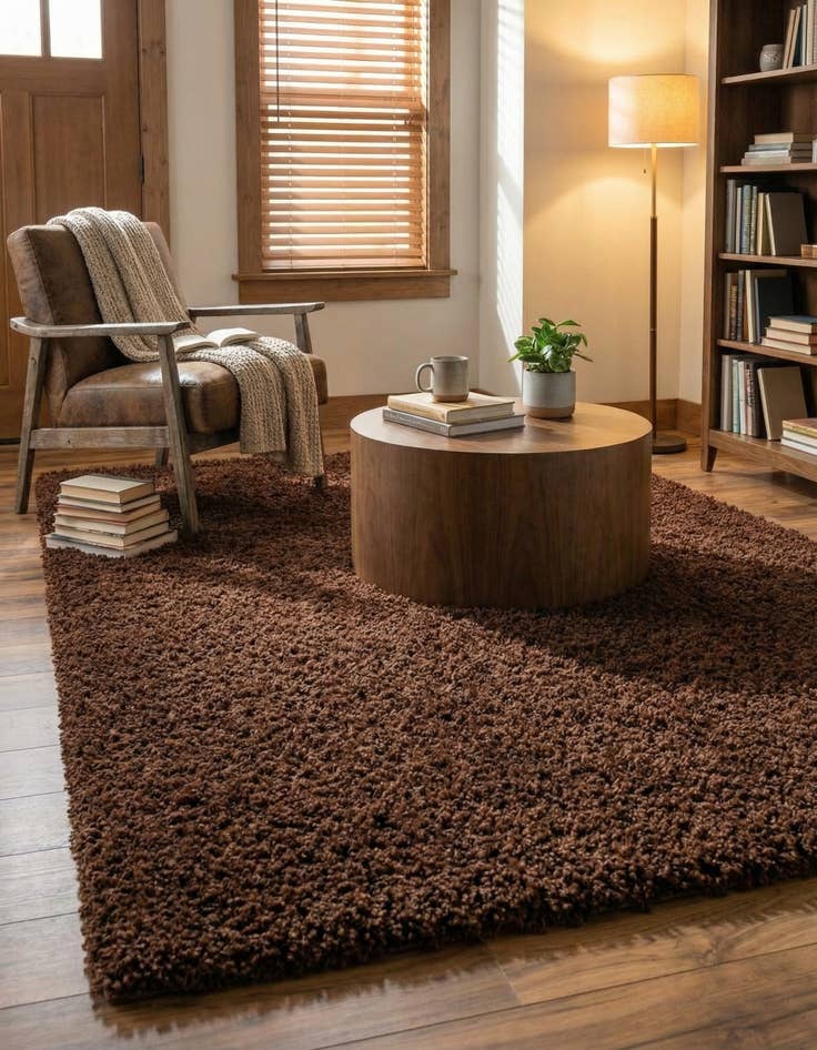 Detail image of  6' x 9' Solid Shag Rug