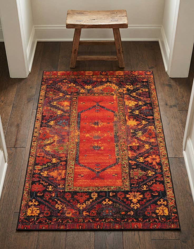 Detail image of 2' x 3'  Washable Tribal Indoor / Outdoor Rug