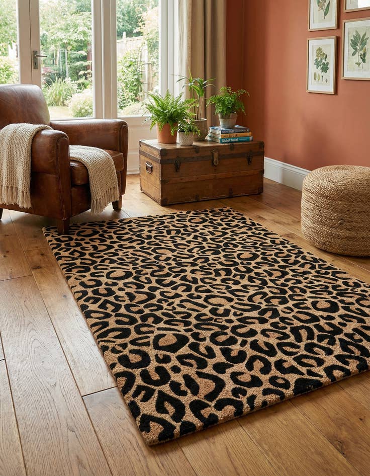 Detail image of 4' 1 x 6' 1 Hand Tufted Safari Wool Rug