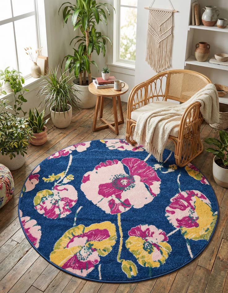 Detail image of 5' 3 x 5' 3 Bloom Round Rug
