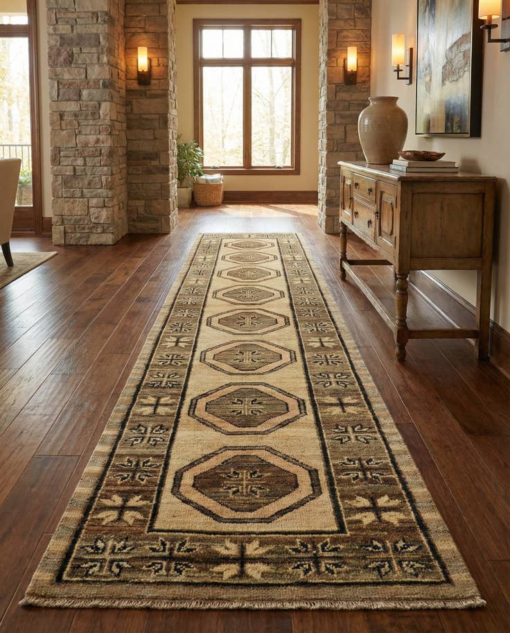 Detail image of 2' 8 x 12' 2 Hand Knotted Oushak Wool Runner Rug