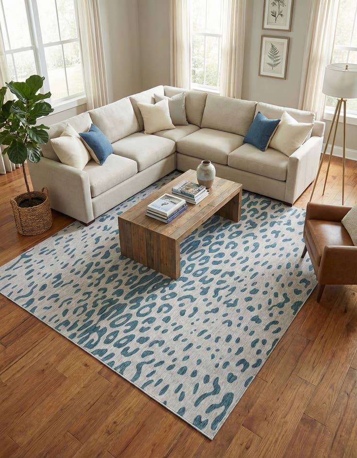 Detail image of 13' x 13'  Washable Safari Indoor / Outdoor Square Rug