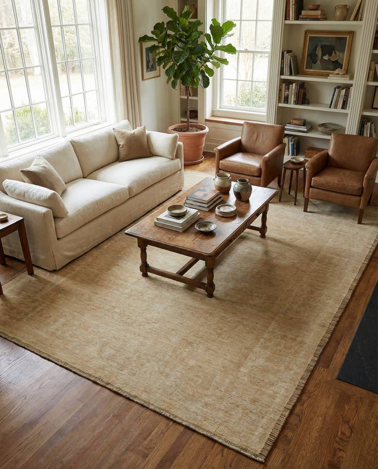 Detail image of 8' 4 x 9' 11 Hand Knotted Oushak Wool Rug