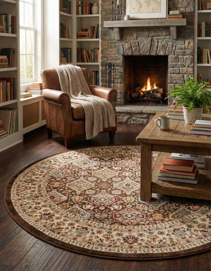 Detail image of 6' x 6' Classic Agra Round Rug