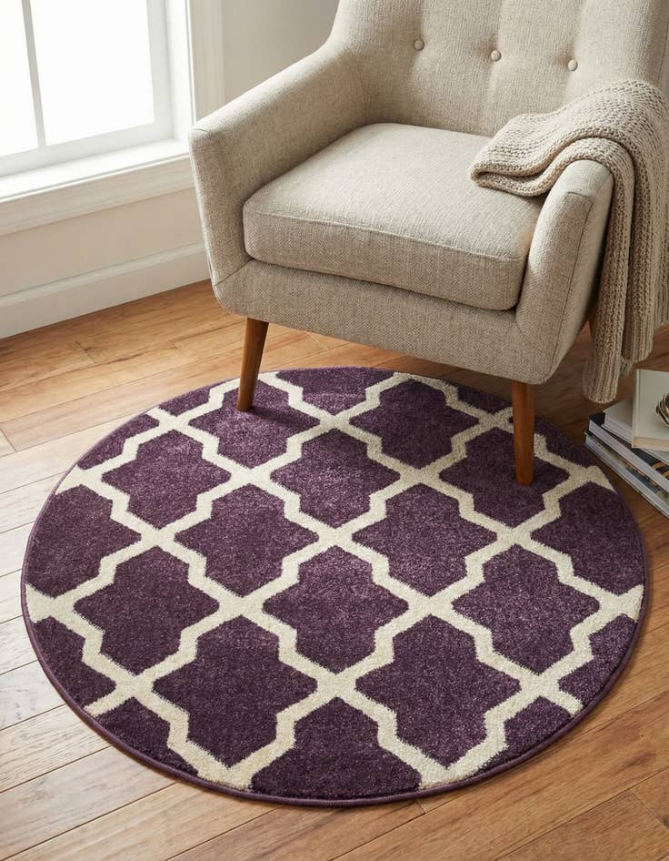 Detail image of 3' 3 x 3' 3 Lattice Round Rug