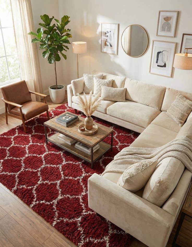 Detail image of 10' x 10' Trellis Shag Square Rug