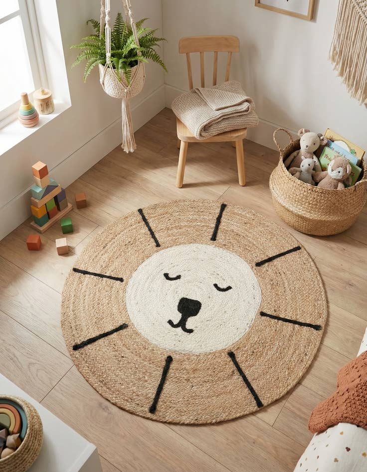 Detail image of 4' 1 x 4' 1 Kids Braided Jute Round Rug